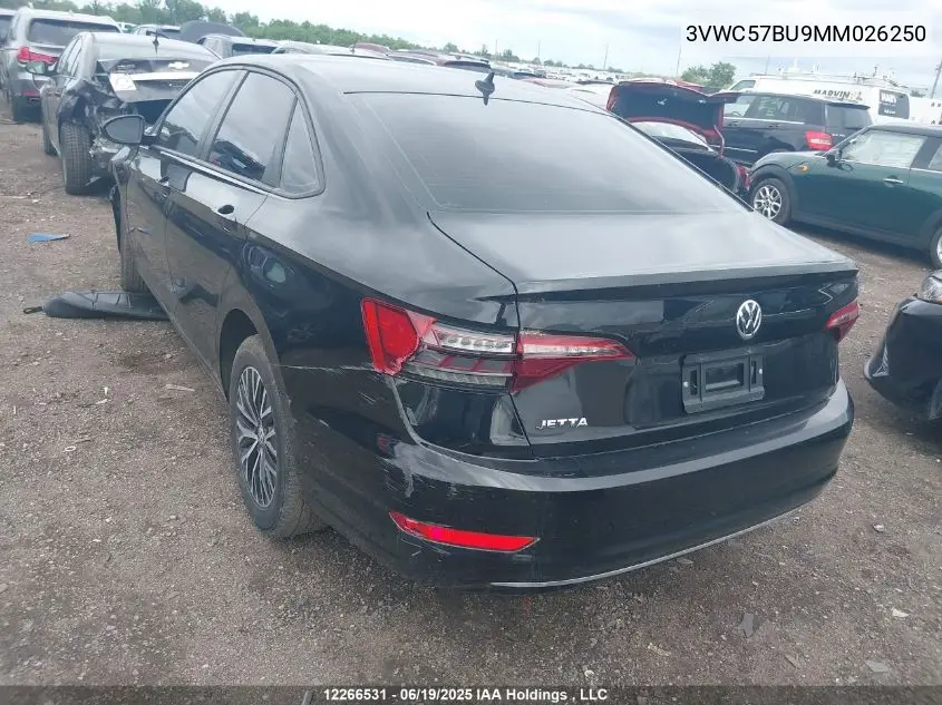 Auction sale of the 2021 Volkswagen Jetta , vin: 3VWC57BU9MM026250, lot number: 12266531