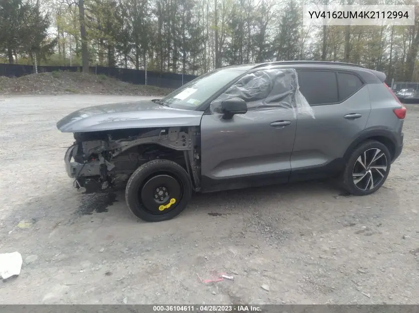 Auction sale of the 2019 Volvo XC40 , vin: YV4162UM4K2112994, lot number: 36104611